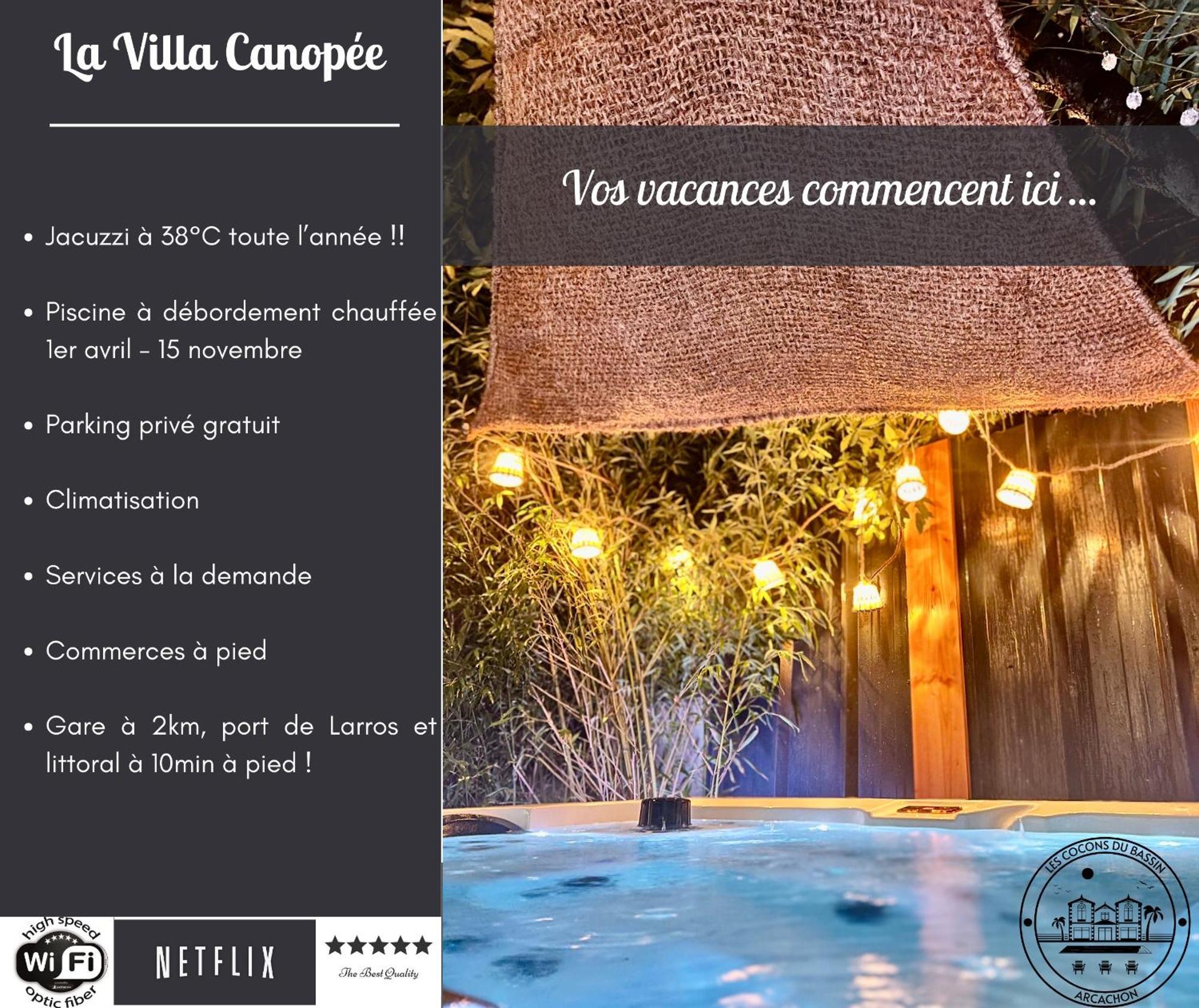 La Villa Canopee - Piscine Chauffee-Fibre-Clim-Jacuzzi Gujan-Mestras Exterior photo